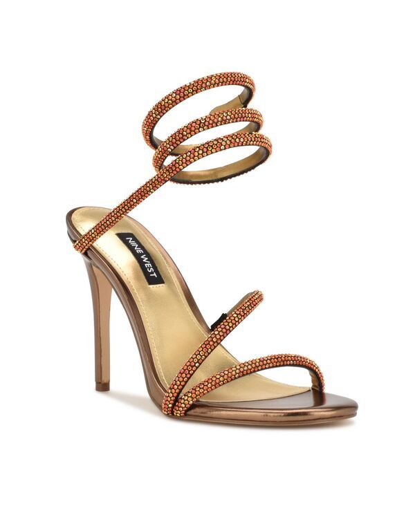 ナインウェスト レディース シューズ サンダル アンクル Nine West Womens Maskil Ankle Wrap Stiletto Dressandals Dark Gold Rhine