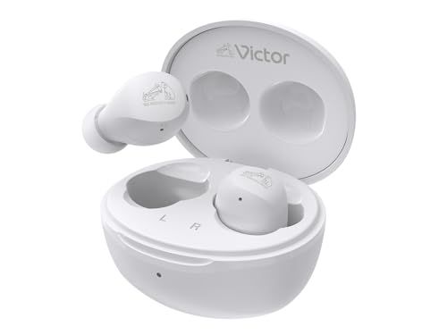JVCケンウッド Victor HA-A6T-W ワイヤレスイヤホン Bluetooth Ver.5.4 合計23時間再生 マイク付き 小型 軽量 防水 ホワイト HA-A6T/ 4284db69