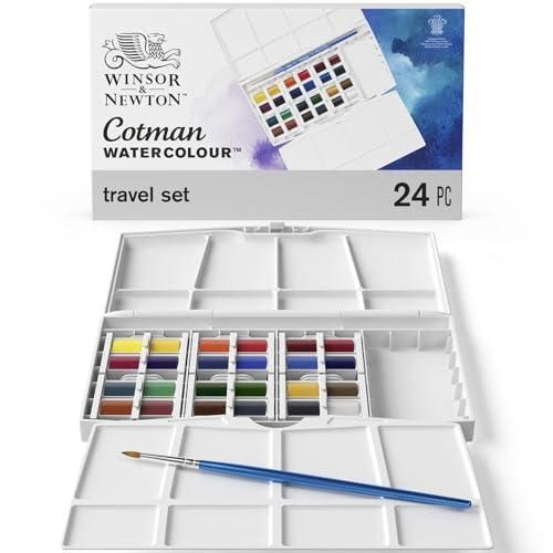 Winsor & Newton ウィンザー&ニュートン 水彩絵具 コットマン ウォーターカラー トラベルセット ハーフパン 24色セット 189 13,209円