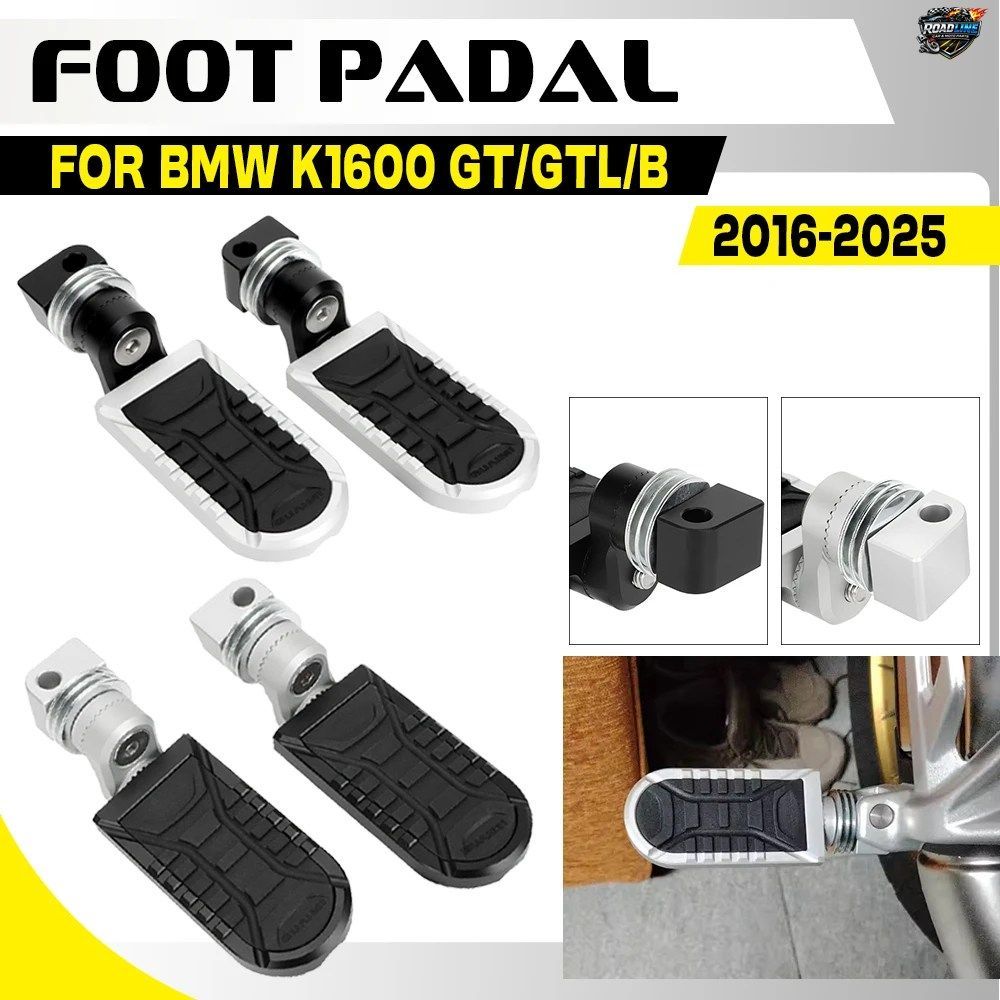 BMW K1600 GT GTL B K 1600GRAND AMERICA K1600GTL用リアフットレスト、回転・延長・下降可能、パッセンジャー用モーターサイクルフットペ