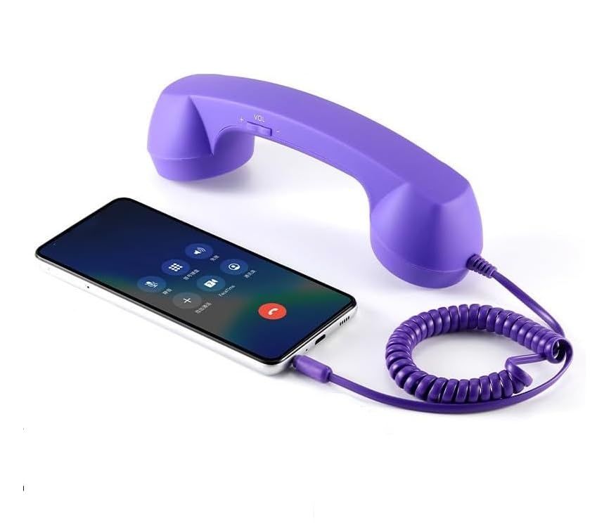 Parishop スマホ 受話器 3.5Mm対応 レトロ電話 携帯電話用調整可能