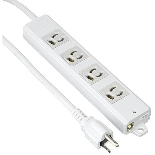 エレコム 電源タップ 抜け止め コンセント 4個口 3Pプラグ マグネット付き 3m グレー T-WRM3430LG/RS