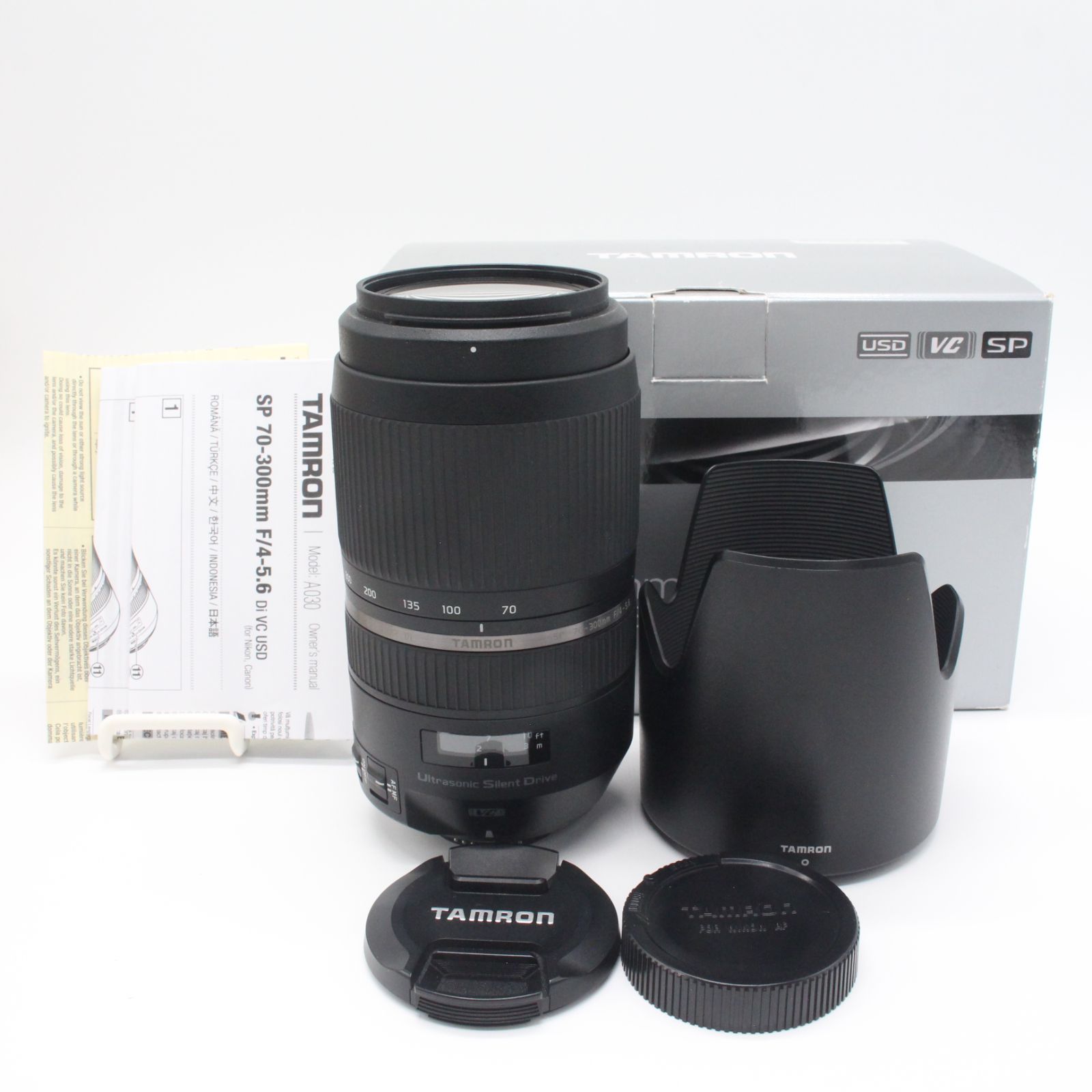 嬉しい本箱・フード・説明書付き！■美品■ TAMRON SP 70-300mm F4-5.6 Di VC USD TS ニコン用