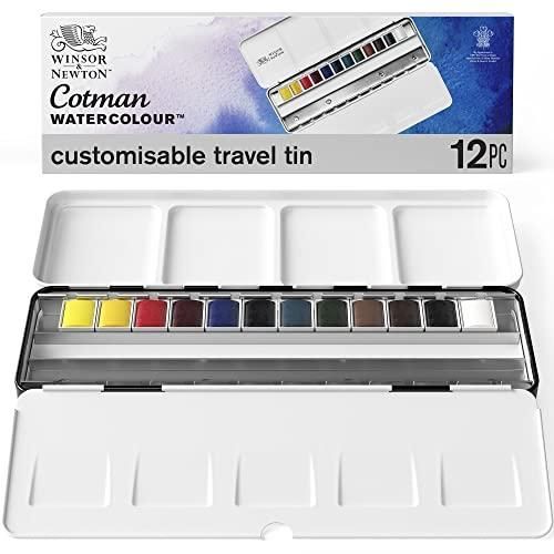 Winsor & Newton ウィンザー&ニュートン 水彩絵具 コットマン ウォーターカラー カスタマイズトラベルメタルボックスセット ハーフ
