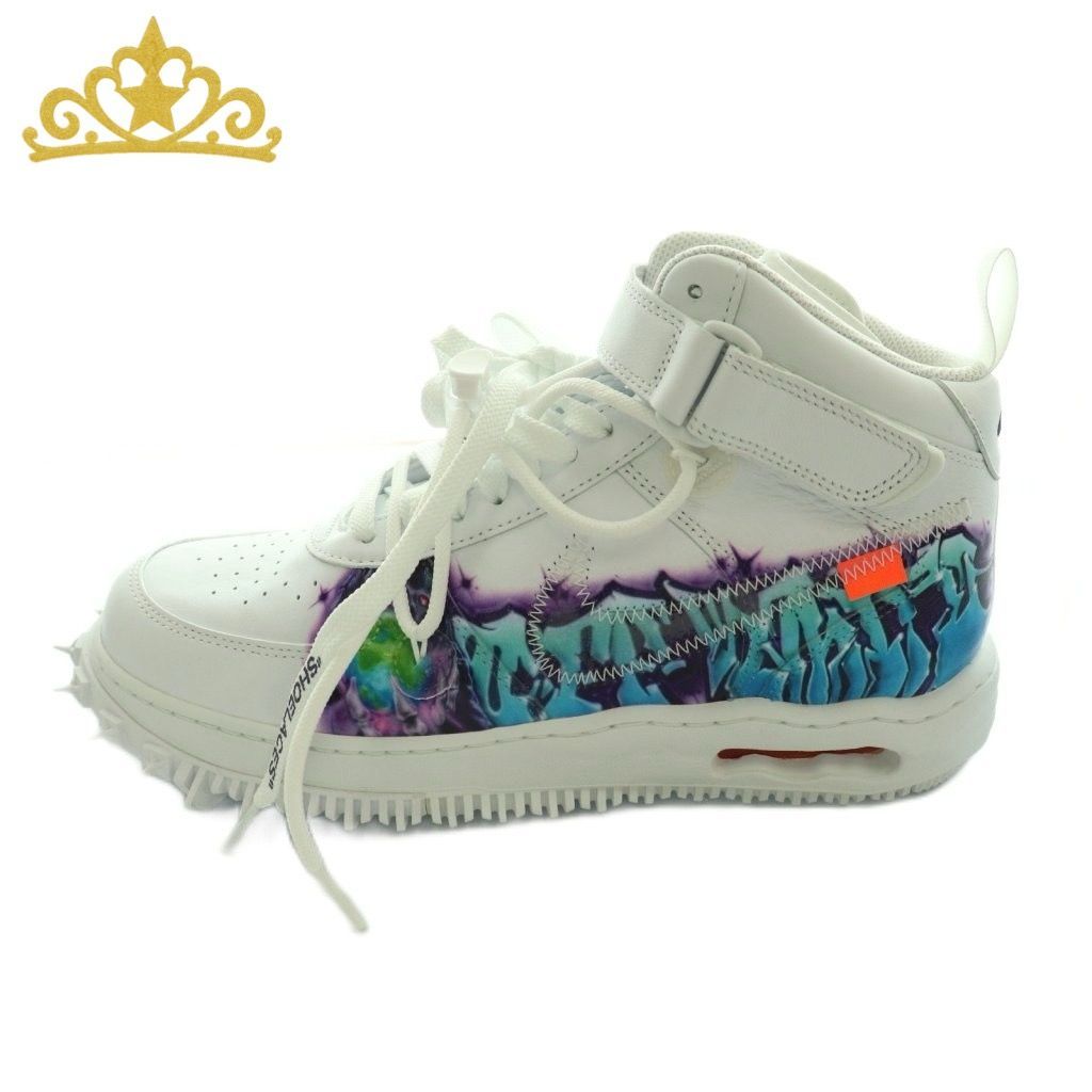 NIKE × Off-White Air Force 1 Mid Graffiti スニーカー メンズ オフホワイト