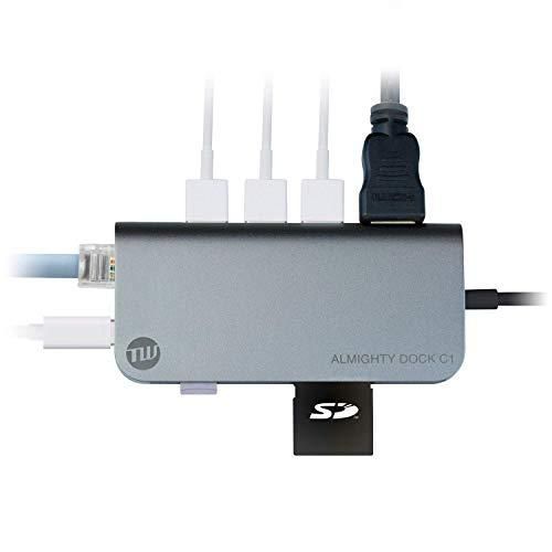 TUNEWEAR ALMIGHTY DOCK C1 マルチUSB-Cハブ Ethernet HDMI 4K PD対応 スペースグレイ TUN-O