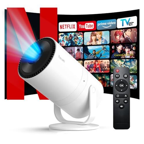 Tecaki プロジエクター 家庭用【Android TV搭載・自動台形補正・270°回転】 小型 1080P 天井投影 静音 4K対応 25000LM ホームプロジェクター Bluetooth5.4 HiFiスピーカー内蔵 Wifi6 20 f780ed16