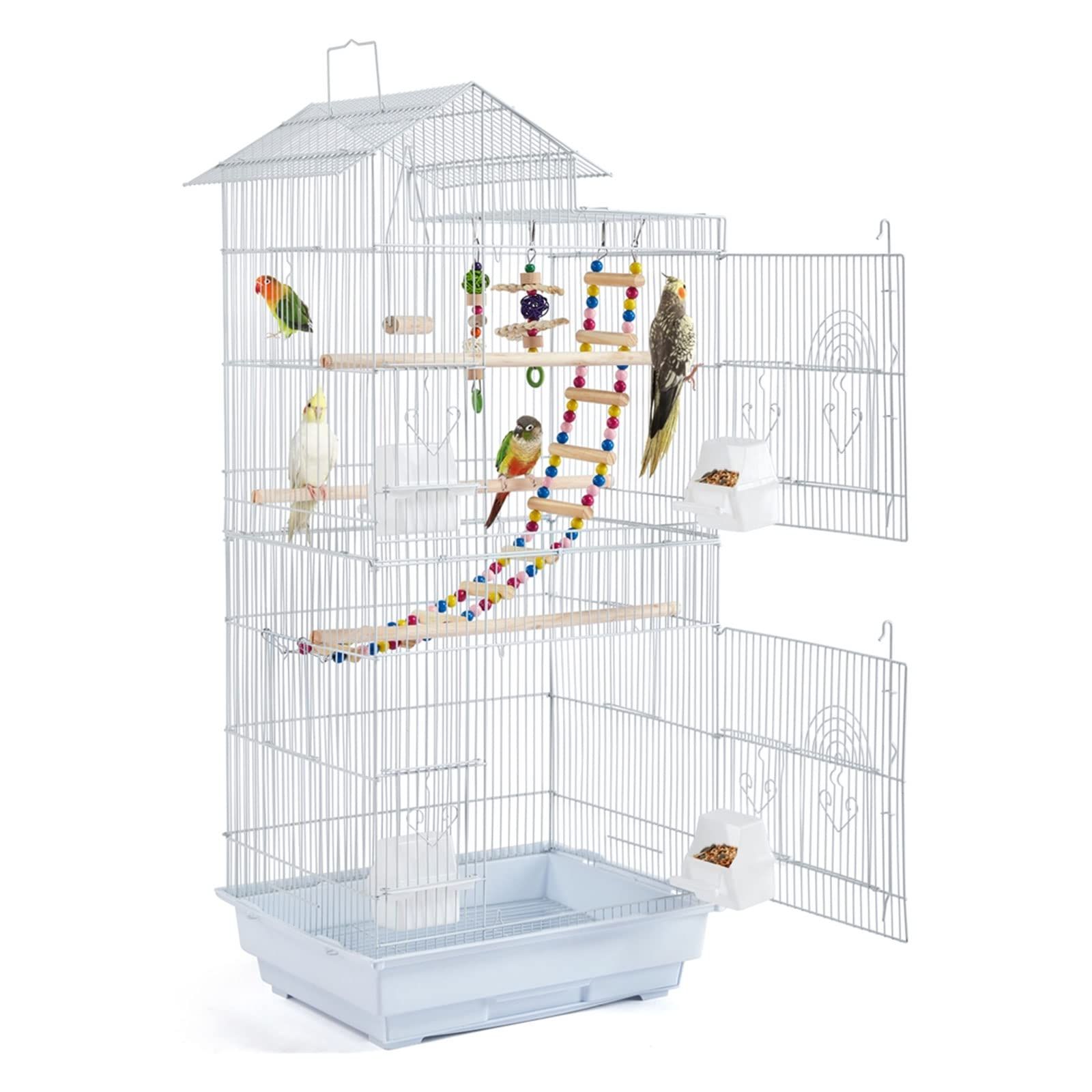 Yaheetech 鳥ケージ 大型 鳥かご 鳥小屋 豪華 セキセイインコ 複数飼い ブランコ付き バードパレス 大きいケージ オカメインコ インコ マメルリハ オカメ オウム 文鳥 小鳥ホワイトmt 393b6338