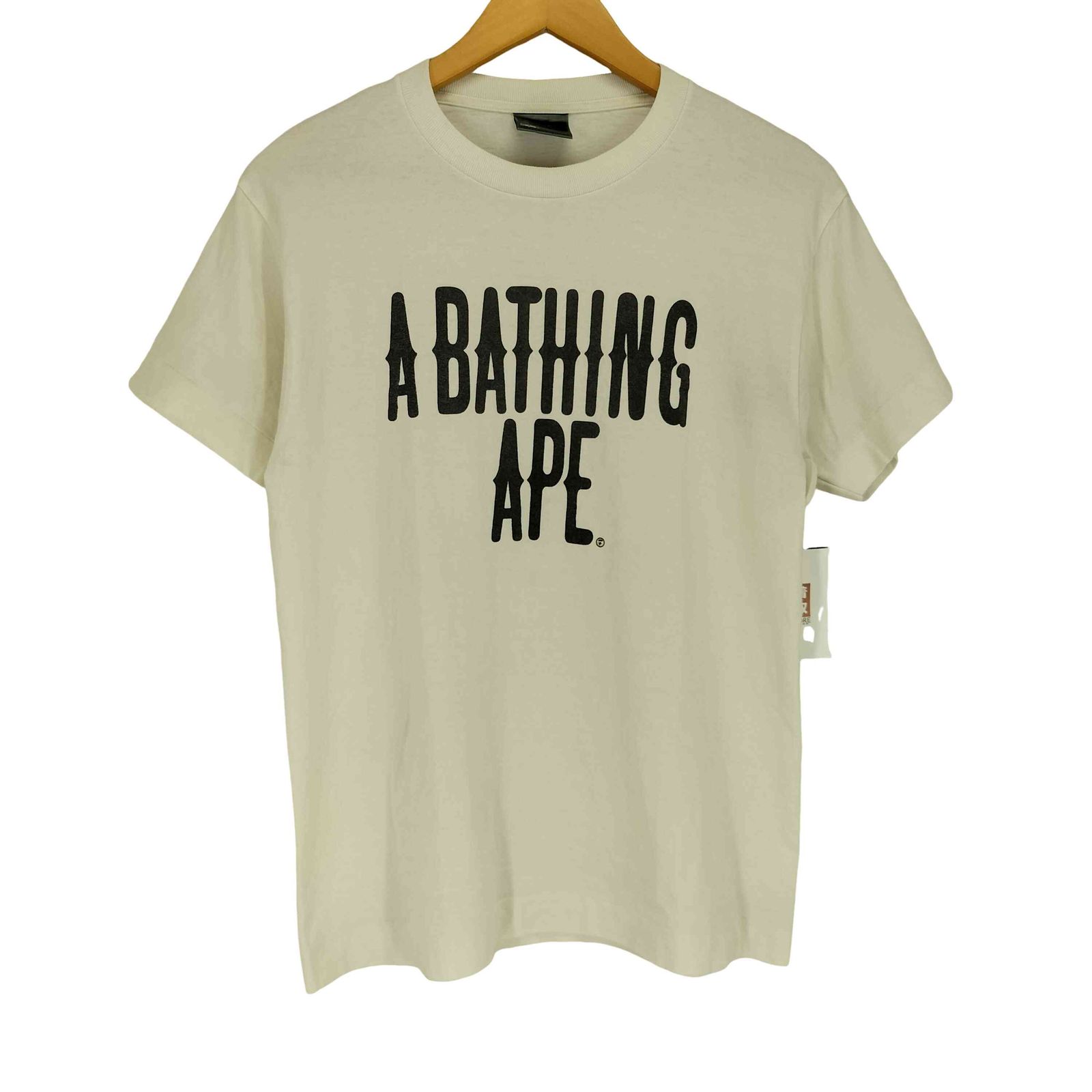 アベイシングエイプ A BATHING APE 初期タグ 袖裾シングル フロントプリントクルーネックTシャツ メンズ 表記無