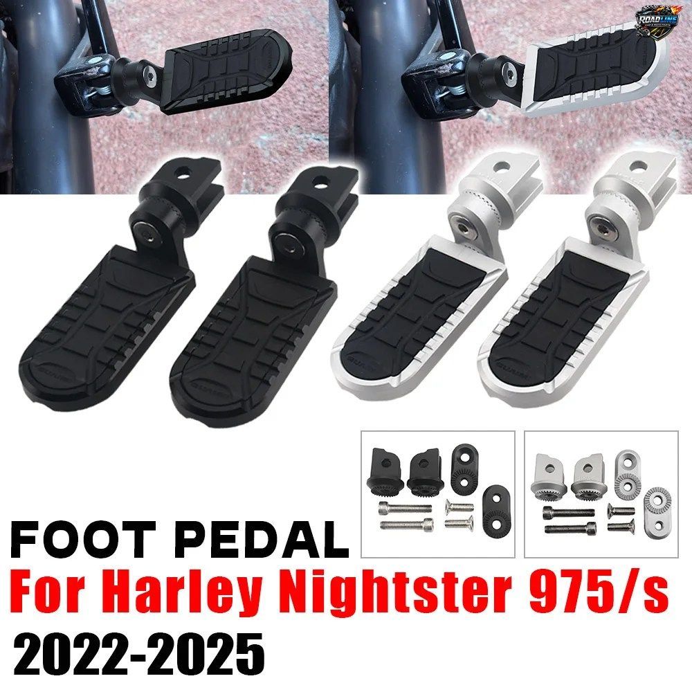 ハーレー ナイトスター 975 ナイトスター 975S 2022 - 2025 用 新型フットペグ 調節可能なフットレスト ペダル フットペグ オートバイ部品