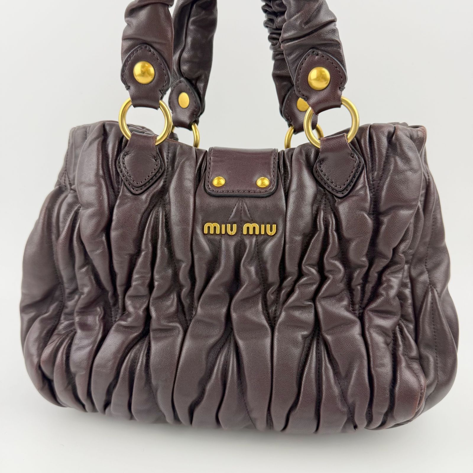 中古】MIU MIU ミュウミュウ マテラッセ ギャザー 2WAY ハンドバッグ