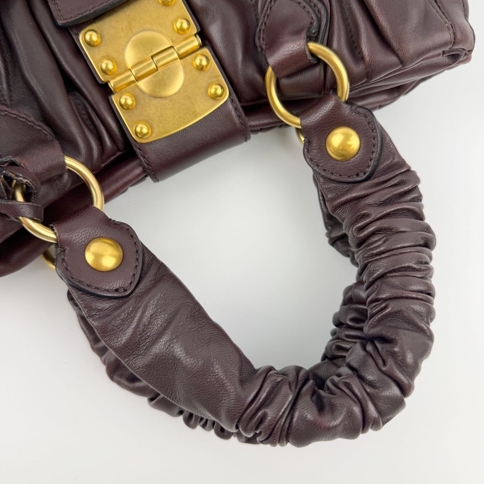 中古】MIU MIU ミュウミュウ マテラッセ ギャザー 2WAY ハンドバッグ