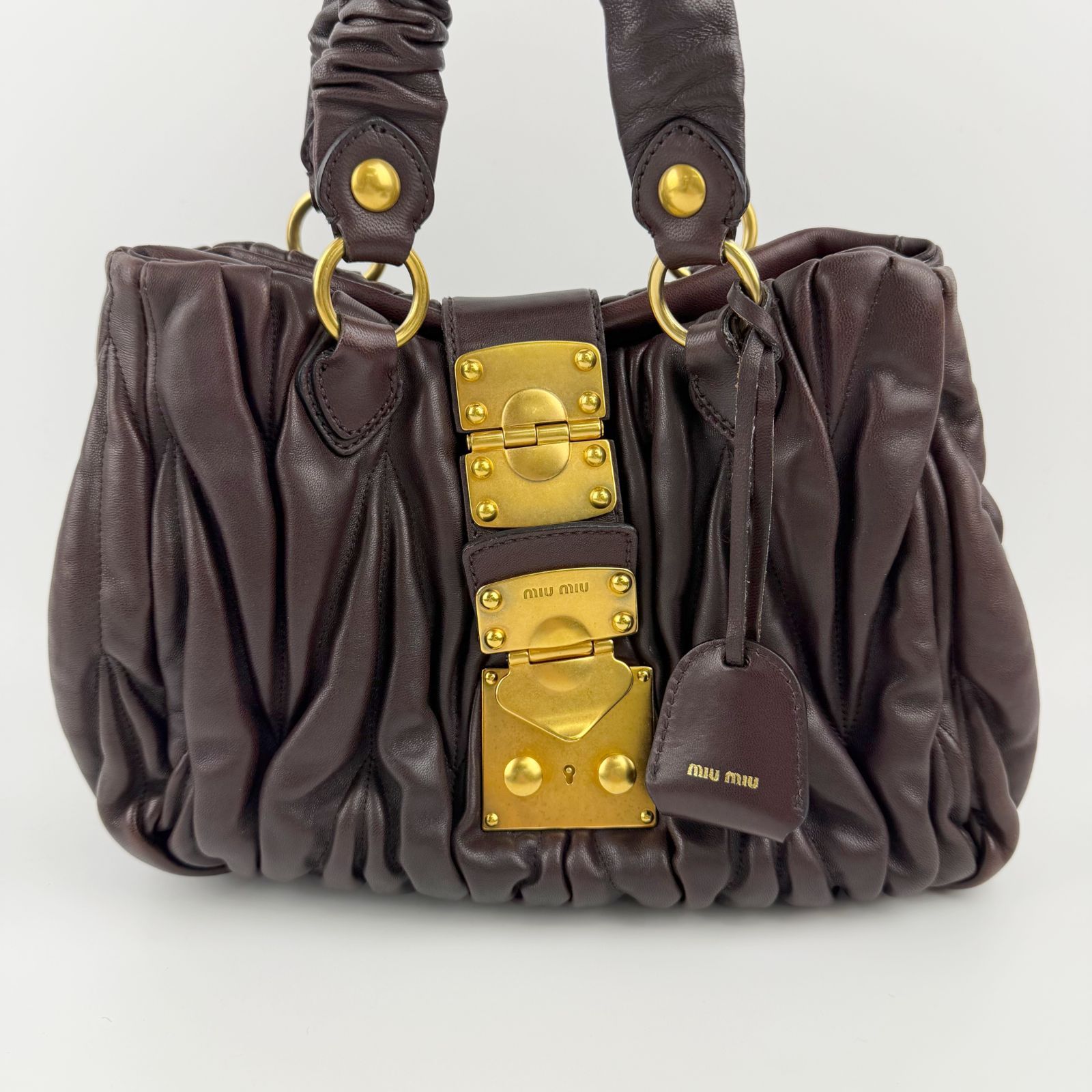 中古】MIU MIU ミュウミュウ マテラッセ ギャザー 2WAY ハンドバッグ