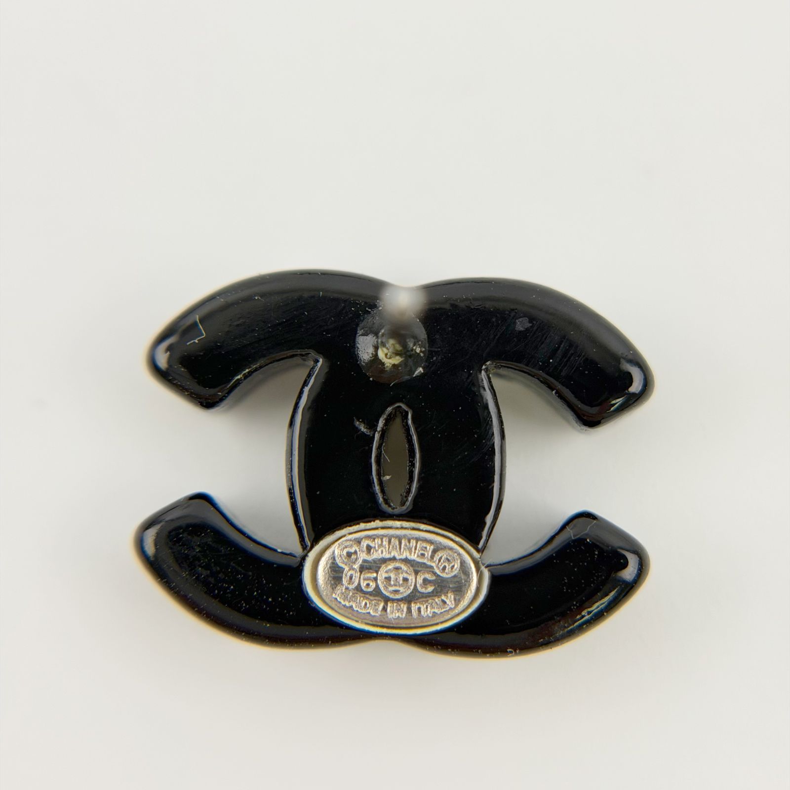 中古】CHANEL シャネル ココマーク カメリア ピアス メッキ ブラック
