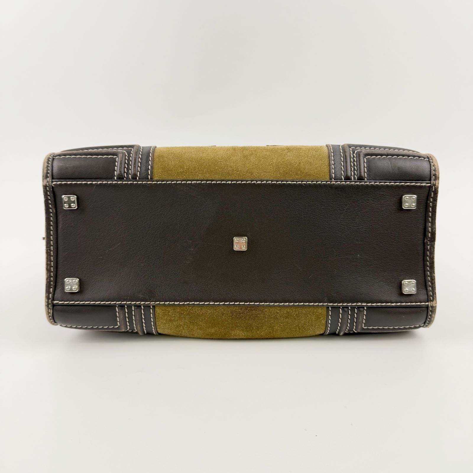 中古】LOEWE ロエベ アマソナ アナグラム ハンドバッグ スエード