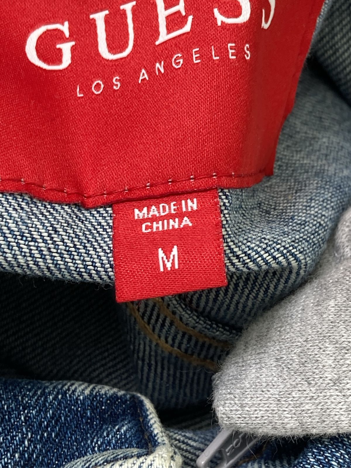GUESS ゲス デニムジャケット M ネイビー 無地 フードあり ボタン留め 