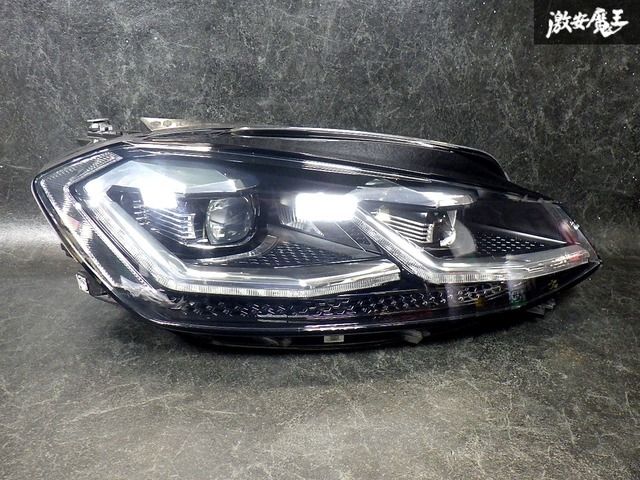 【破損無し！ 即発送】VW フォルクスワーゲン純正 5G ゴルフ7 後期 LED ヘッドライト ランプ ブラック 右 右側 ハンドル位置不明 5G2941036