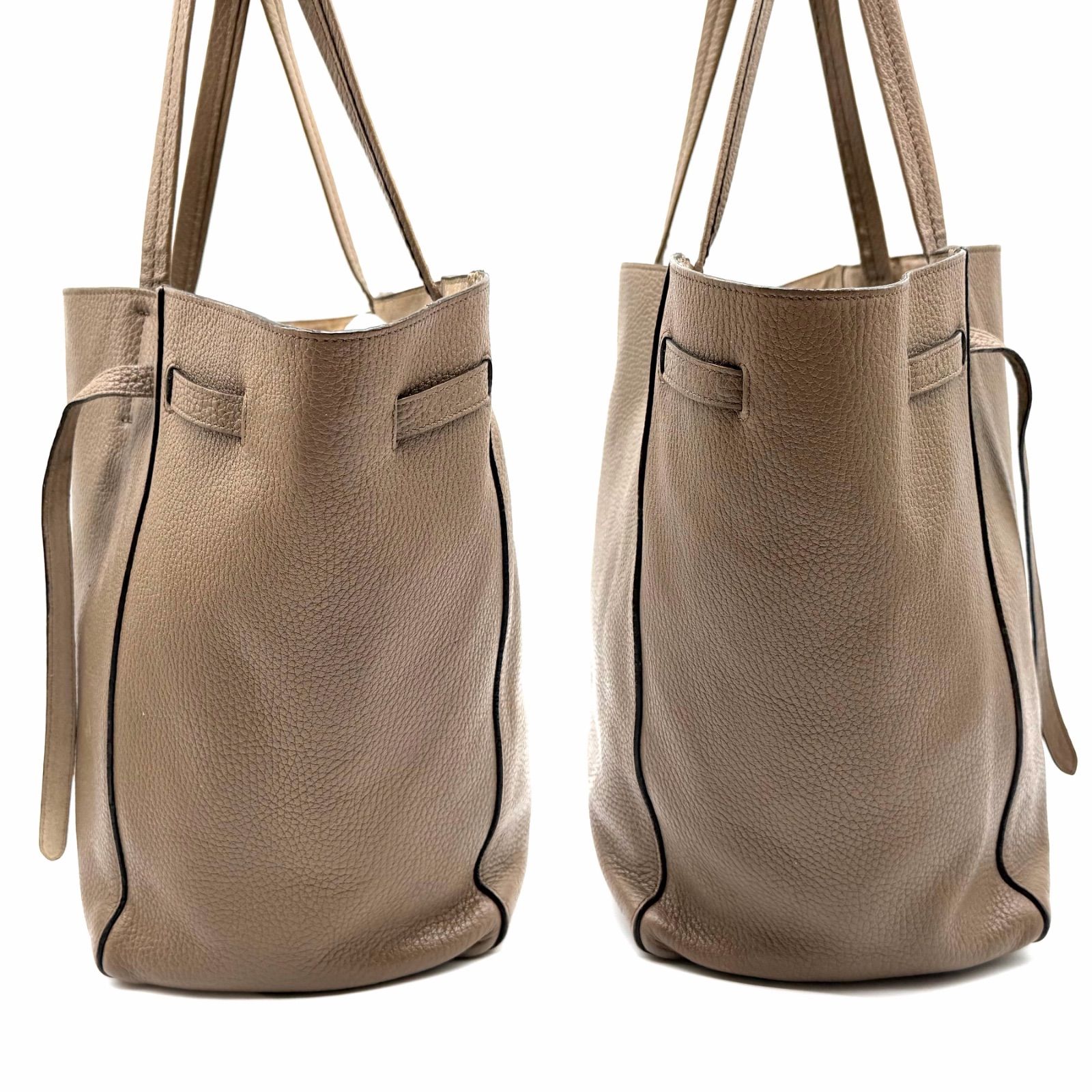 セリーヌ トートバッグ 肩掛け カバファントム レザー ベージュ系 A4収納可能 CELINE セリーヌ カバ ファントム トートバッグ レザー 肩掛け A4