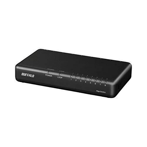 バッファロー BUFFALO Giga対応 プラスチック筐体 AC電源 8ポート LSW6-GT-8EPL/BK ブラック スイッチングハブ ロ