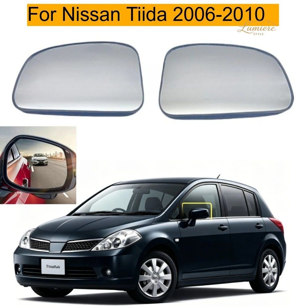 日産ティーダ YIDA 2006 - 10 リアビューミラー リフレクターガラス 非加熱
