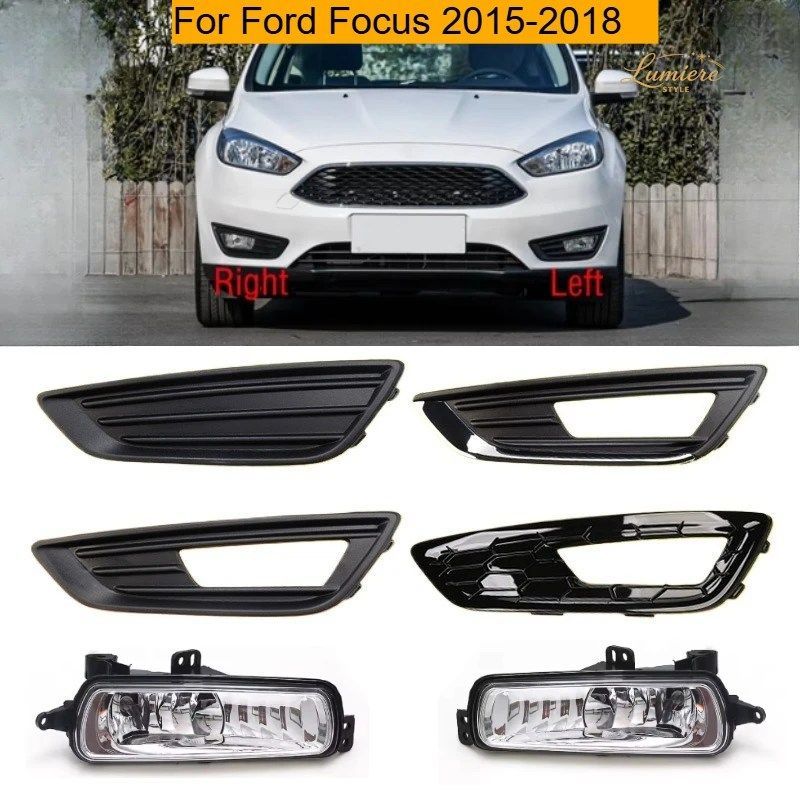 フォグライト フォグランプ フォード フォーカス MK3 2015 - 18 フロントバンパー フォグライト DRL デイタイム ドライビング ランプ カバ