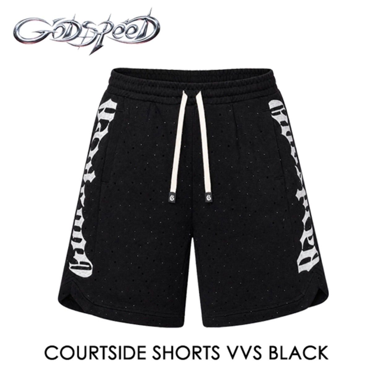 【 本国現地価格 】【26SS】【最新作】GODSPEED COURTSIDE SHORTS VVS BLACK 【ブラック】【黒】【ハーフパンツ】【スウェットパンツ】【XSサイズのみ】【他サイズ販売開始初日即完売】【ロゴ吊り下げタグ付き】【保存袋付き】