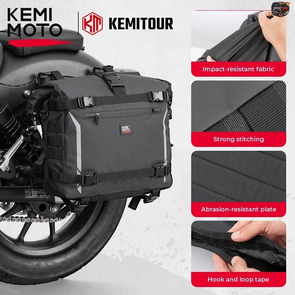 KEMIMOTO モーターサイクルサドルバッグ 18L 防水サイドバッグ ホンダ CT125 トレイル 125 レベル対応 カワサキ エリミネーター ラゲッジバ