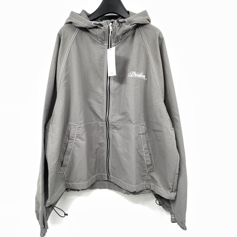 【中古】DREAMTEAM Lettering Logo Nylon Jacket チャコールグレー サイズL ドリームチーム[17]