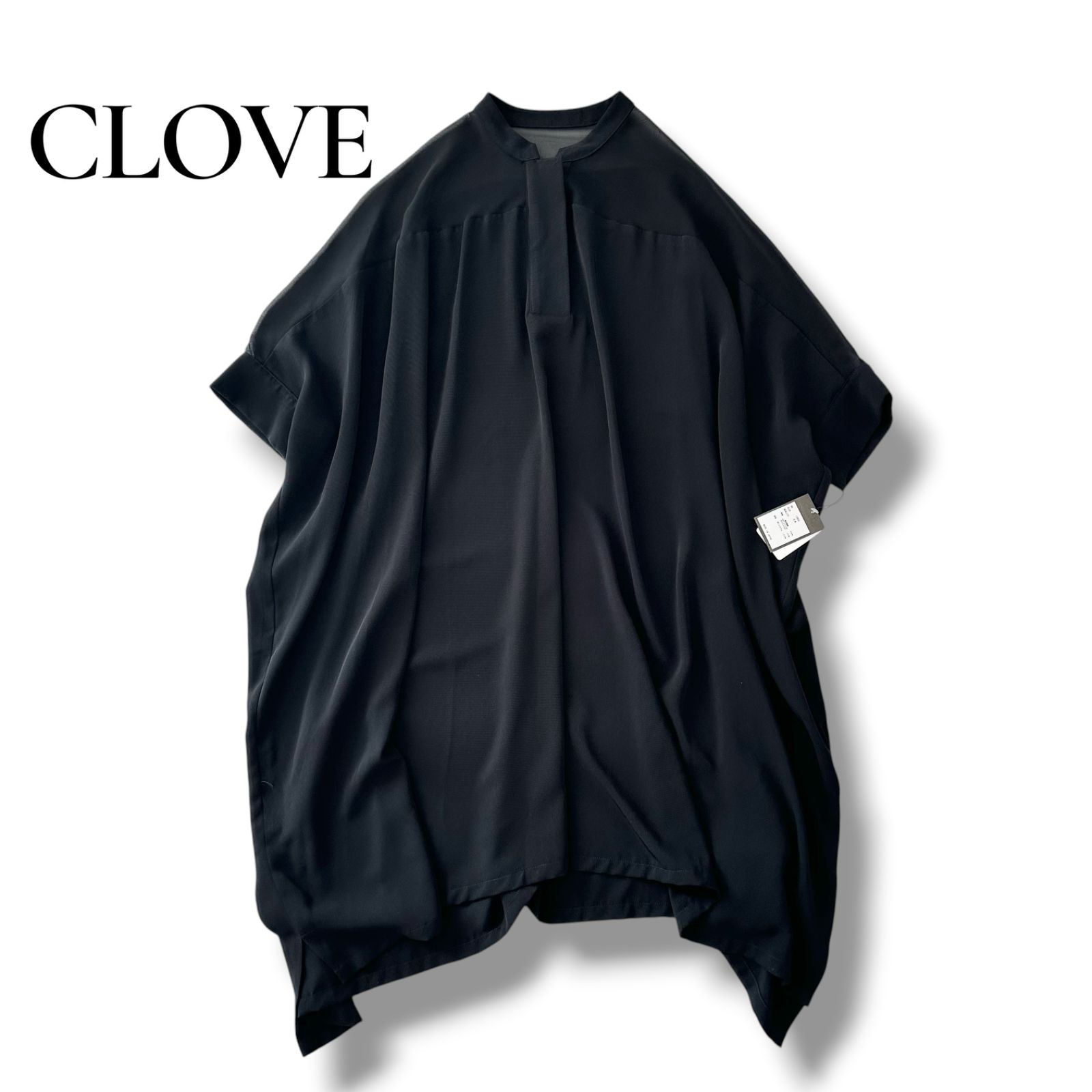 クローブ CLOVE ショルダーシアー ロングブラウス ブラック 9号 M 2024 日本製 新品タグ付き ヤマダヤ スコットクラブ 6JU037