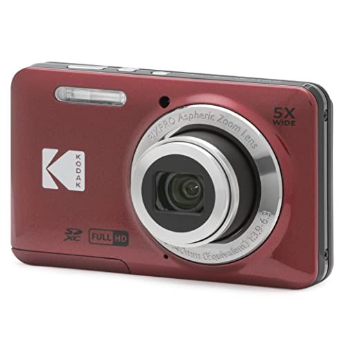 KODAK (コダック) PIXPRO 使いやすい ズーム FZ55-RD 16MP デジタルカメラ 光学5倍ズーム 広角 28mm 2.7インチ液晶画面 (レッド)t