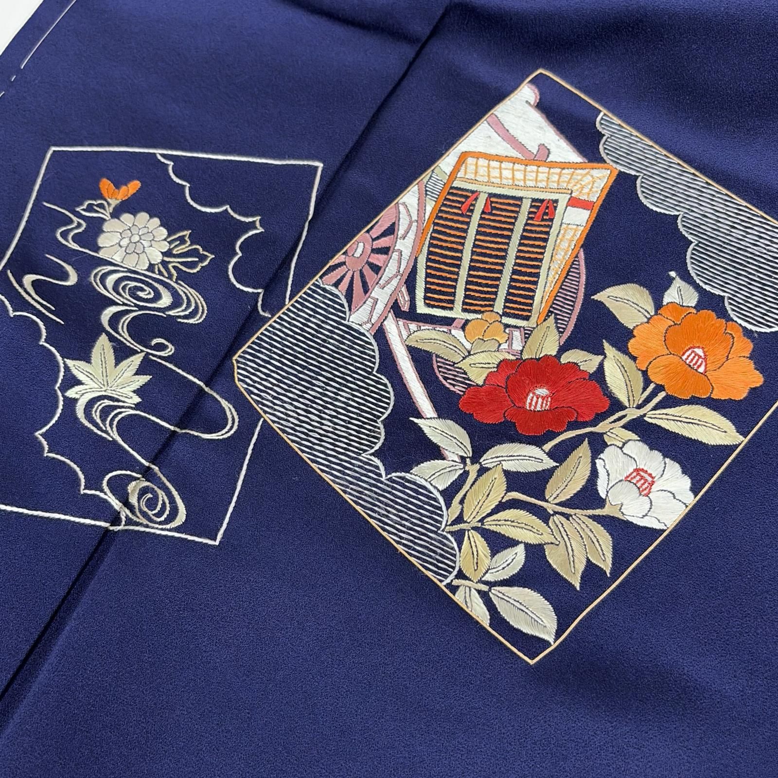 付け下げ 裄65 正絹 紋なし 刺繍 上品な加工 袷 着物 a-060 - メルカリ
