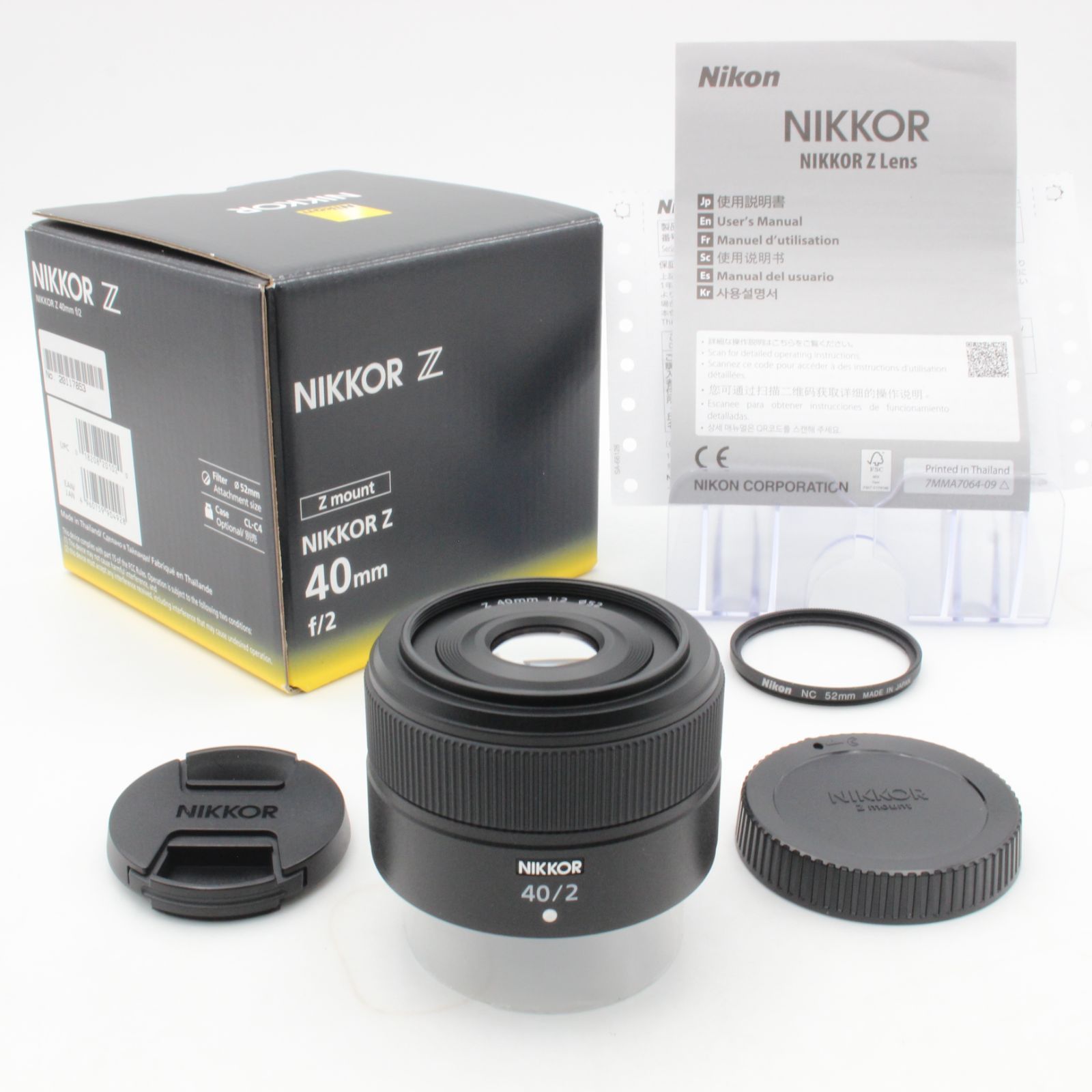 【極美品】 Nikon ニコン NIKKOR Z 40mm f2 nikon NIKON フィルター、元箱 付属品 付き 111003