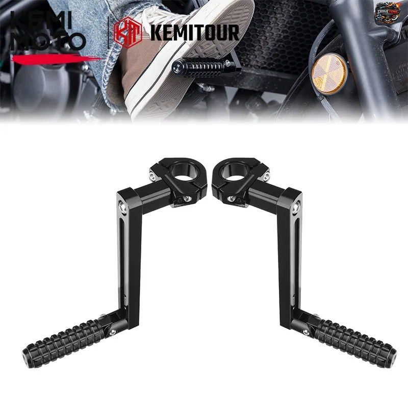フットレスト ハイウェイペグ 回転式折りたたみ式 CNC モーターサイクルフットペグ ホンダ CMX300 22-32mm クランプ ユニバーサルモーター