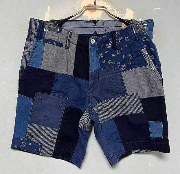 POLO ポロ Indigo 刺し子 パッチワーク ショーツ メンズ ハーフパンツ カジュアル L 32