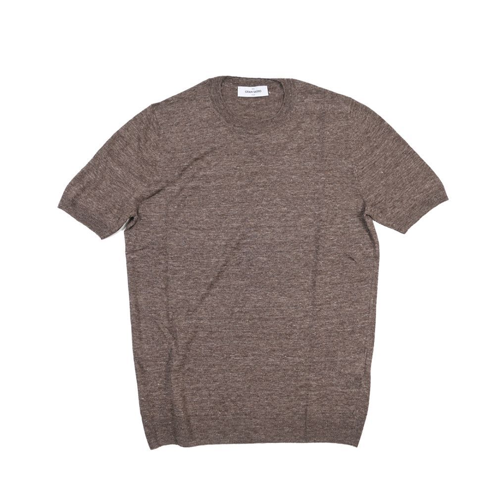 GRAN SASSO グランサッソ / ニットTシャツ サマーセーター クルーネック ハイゲージ 半袖 春夏 メンズ リネン 100% 9色展開 イタリア製 440331