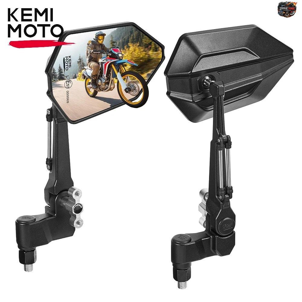 オートバイ用バーエンドミラー アルミニウム製 360°回転可能 M8/M10ネジ バックミラー オートバイ、オフロードバイク、電動自転車用ユニバ