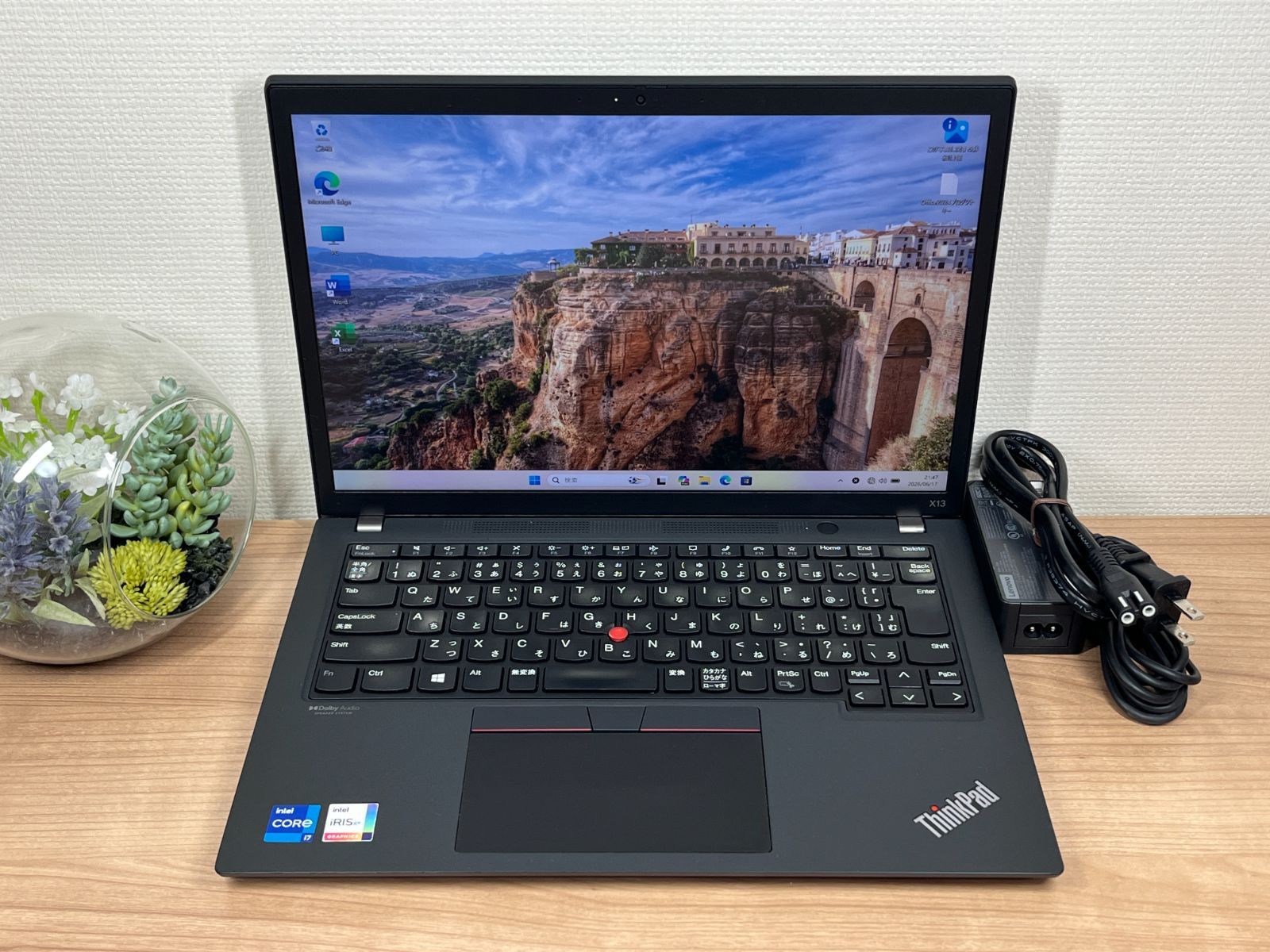 美品〉0511A Thinkpad X13 Gen2 32GB 512GB i7 第11世代 office2024 ノートパソコン　大容量 高性能