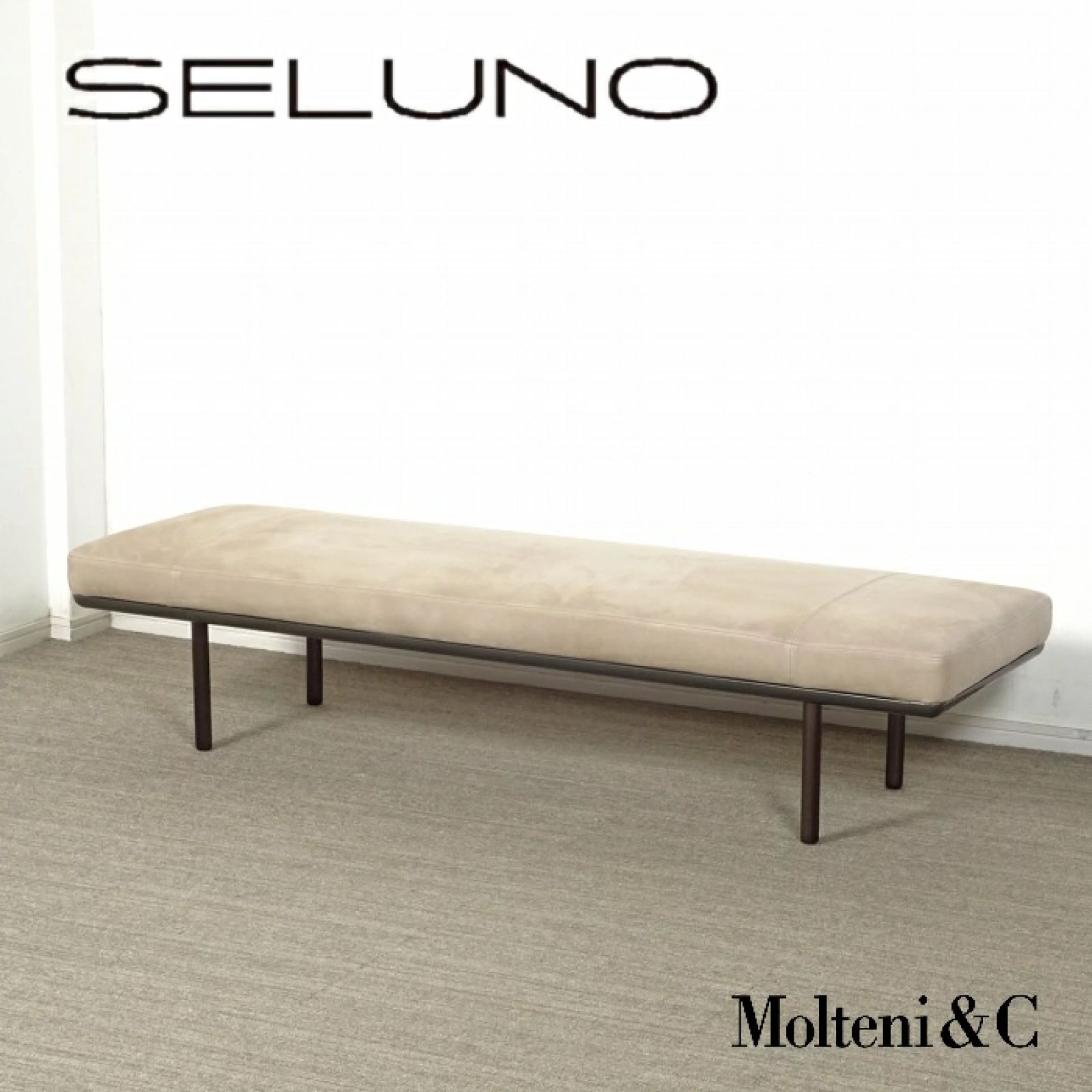 ◾︎SELUNO◾︎ 【展示美品】Molteni&C モルテー二 Aldgate / アルドゲート ベンチ / 本革 50万 x598