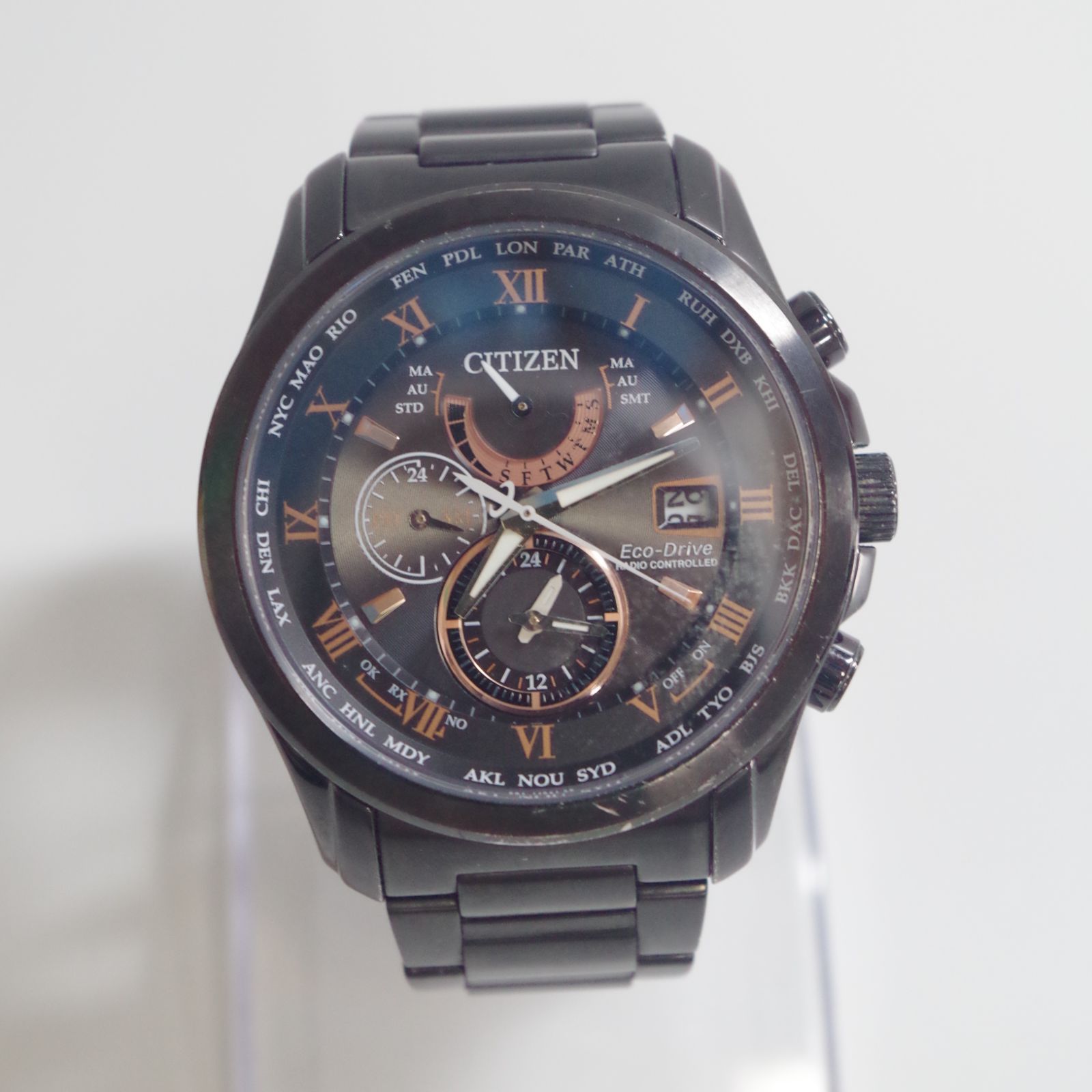 T1319 CITIZEN H820-R006631 Eco-Drive 電波腕時計 サファイアガラス ジャンク品 稼働あり