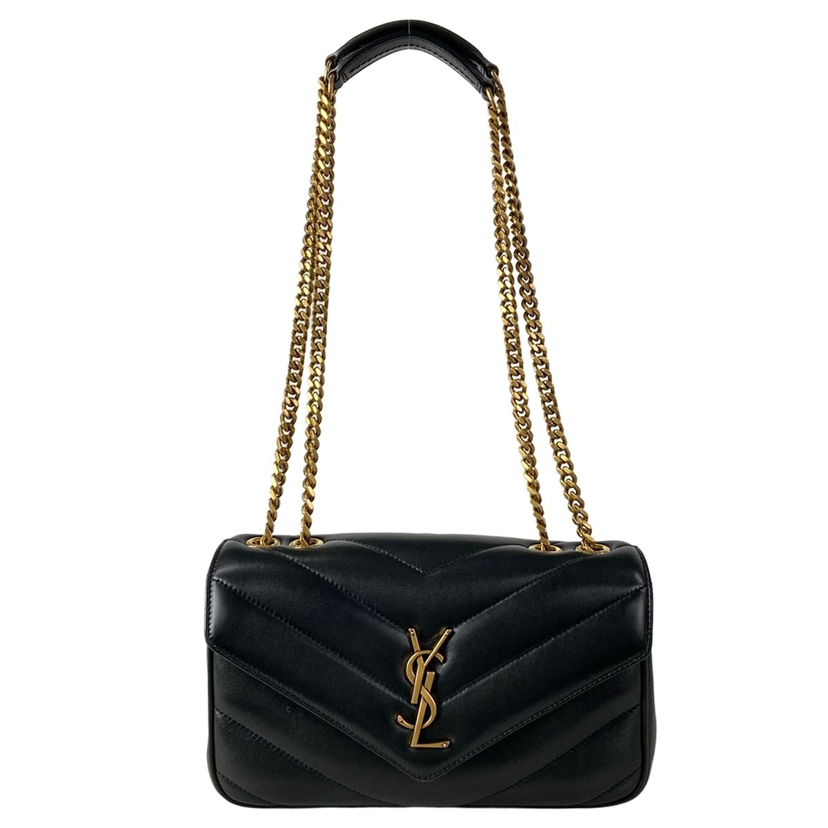 SAINT LAURENT PARIS(サンローランパリ) ショルダーバッグ美品 ルー ルル スモールショルダー 801437 黒 チェーンショルダー レザー