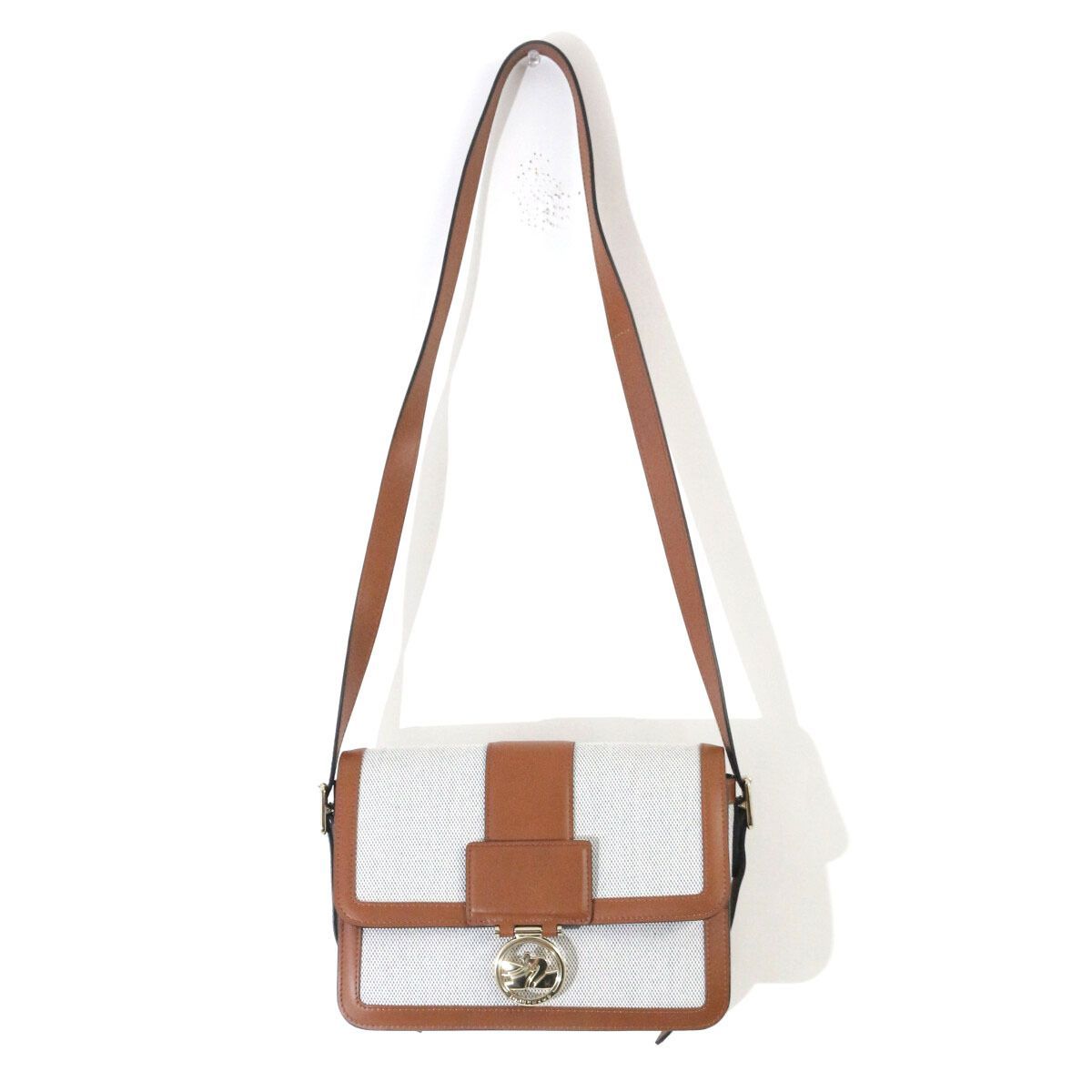 LONGCHAMP ロンシャン 23SS BOX-TROT M ボックストロット / レザーコンビネーションキャンバスショルダーバッグ 10175HBX504