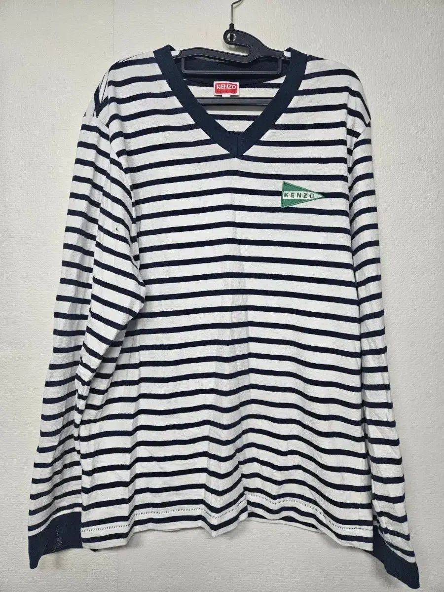 KENZO ケンゾー ストライプ ロングスリーブ Vネック Lサイズ