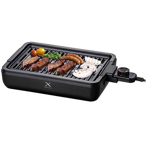 [山善] 焼き肉グリル 減煙 コンパクトプレート XGRILL 一人暮らし 二人暮らし 「素早く、美味しく焼ける」 煙約70%/油ハネ約85%カ