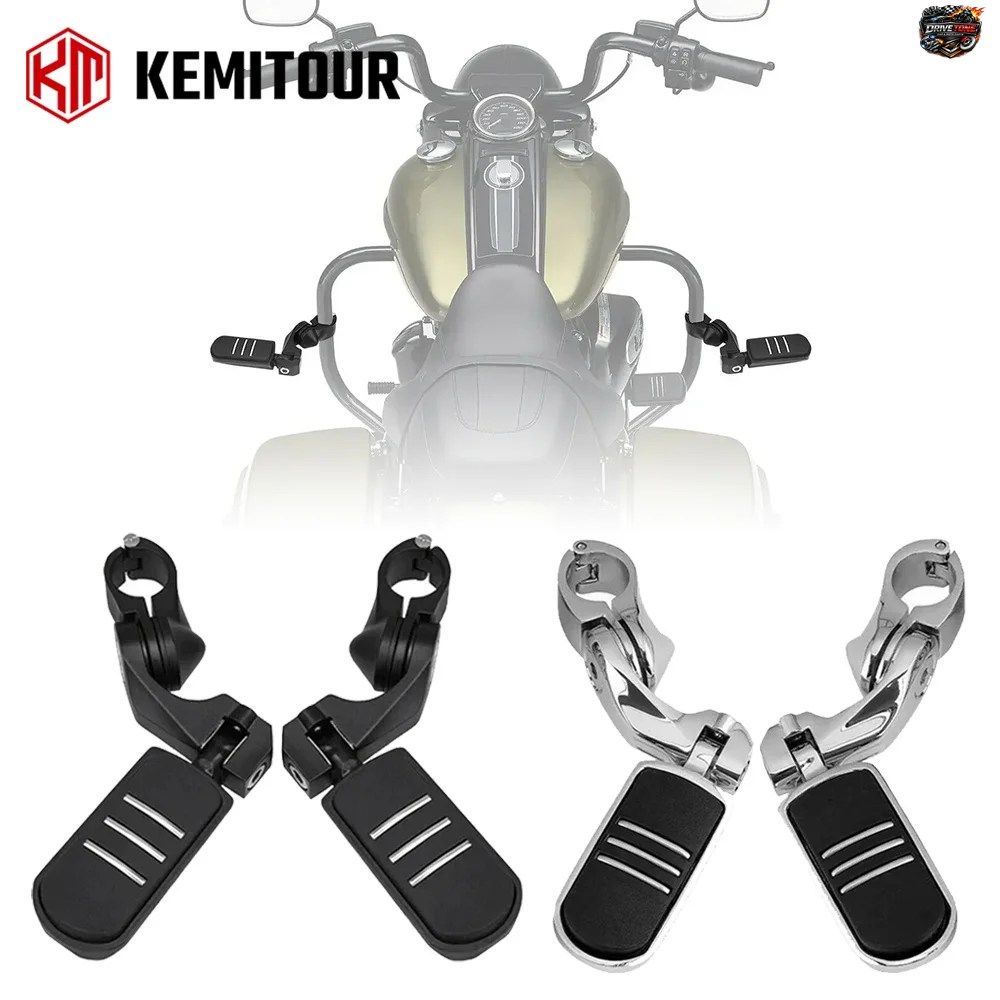 ツーリング ダイナ ロードグライド用モーターサイクル ハイウェイ フットペグ 1-1/4インチ 32mm アクセサリー 調整可能なフットレスト ペダ