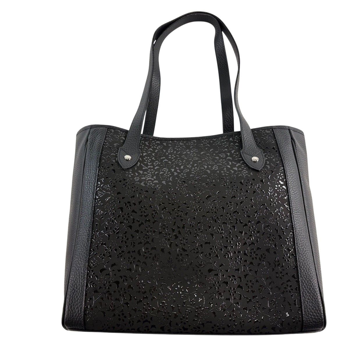 【美品】 和装バッグ 逸品 印傳屋 セミフォーマル 花唐草 黒 和装小物 【中古】