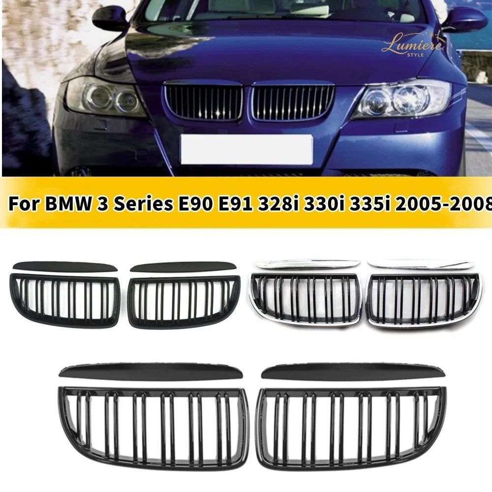BMW 3シリーズ E90 E91 328i 330i 335i プレLCI 2005-2008 フロントキドニーバンパー レーシンググリル メッシュ デュアルスラットグリル 10,321円