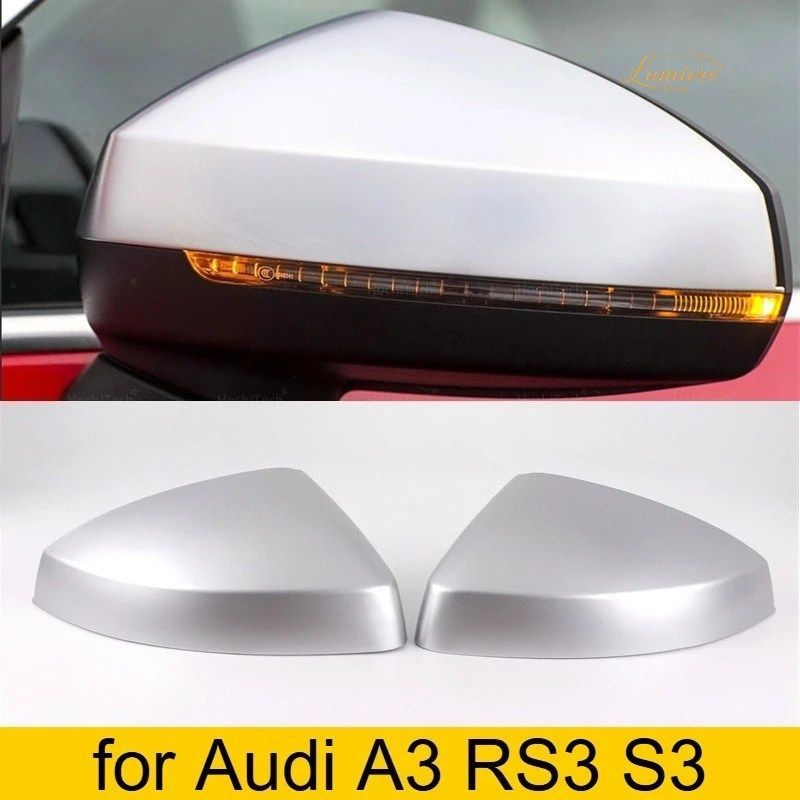 アウディ A3 S3 RS4 8V ハッチバック スポーツバック セダン コンバーチブル E-TRON 2013-20 シルバー サイドミラーカバー
