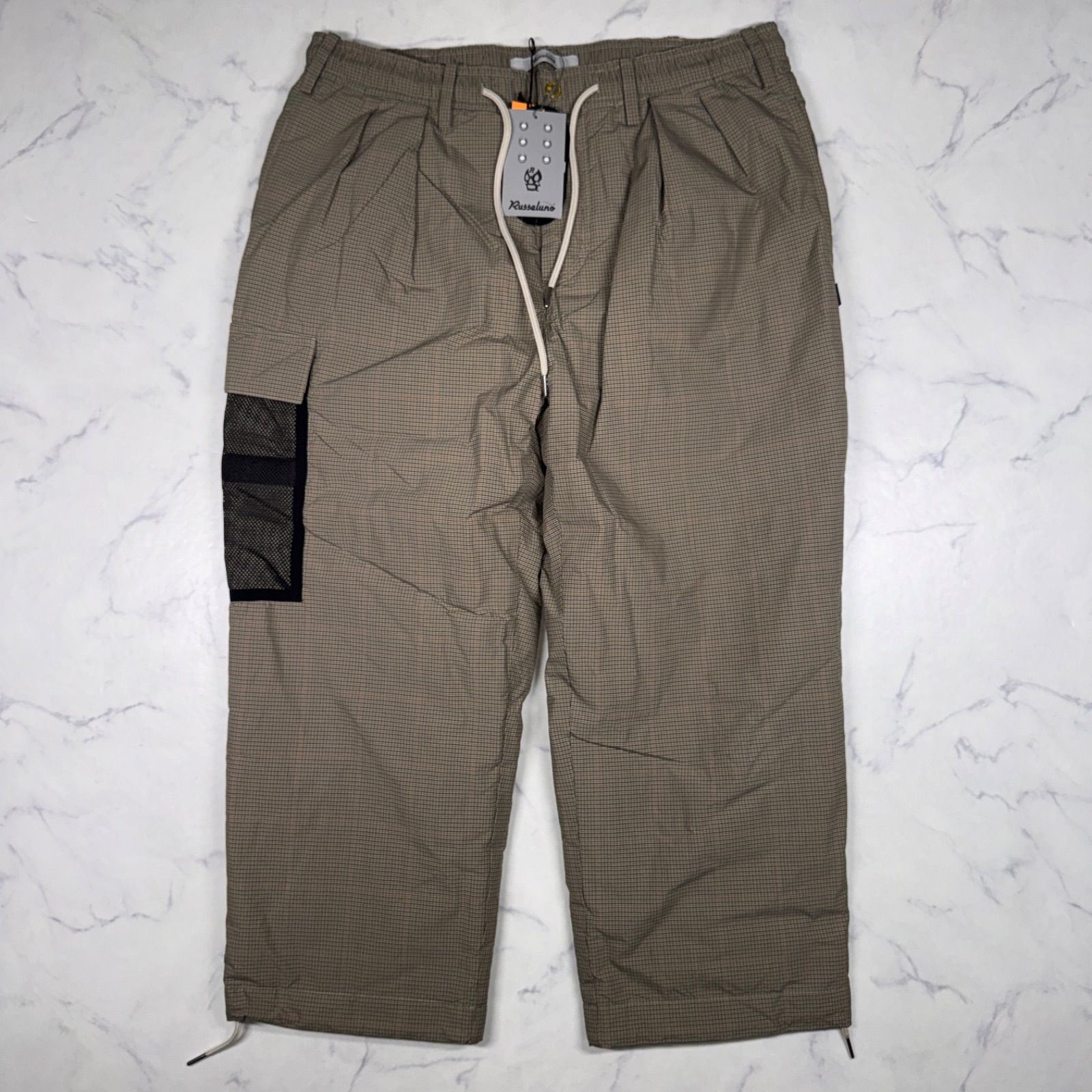 新品タグ付き INTERBREED × Russeluno チェック柄 クロップドパンツ サイズ6 XL相当 定価39,600円