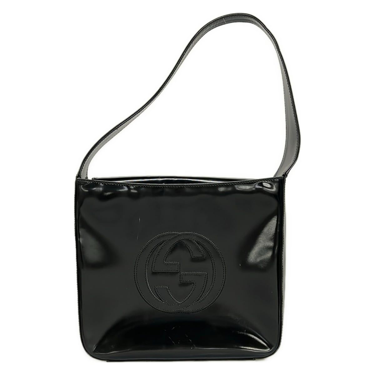 GUCCI(グッチ) ショルダーバッグ ダブルG 黒 レザー