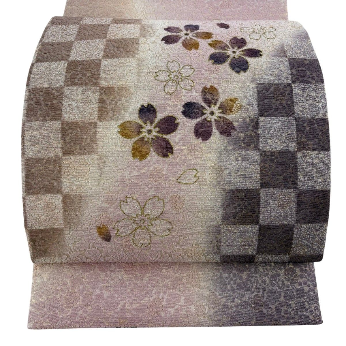 【美品】 袋帯 名品 やまと リバーシブル 桜 うさぎ 箔 金彩 ピンク お太鼓柄 正絹 【中古】